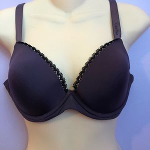 Calvin Klein Purple and Black Lace Bra 36c